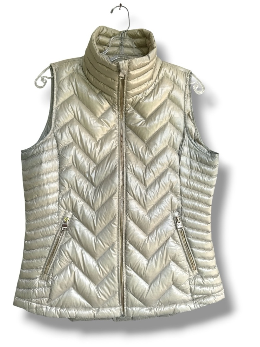 Calvin Klein Champagne Down Filled Lightweight Quilted Puffer Vest Size Medium